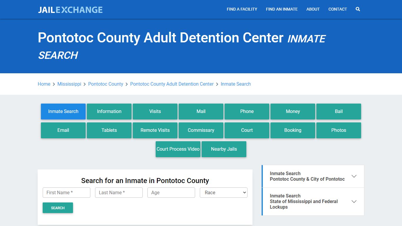 Pontotoc County Adult Detention Center Inmate Search - Jail Exchange